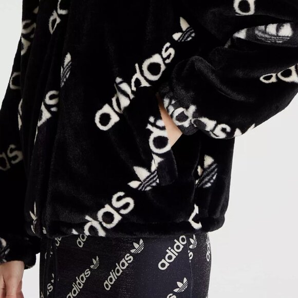 Adidas Faux Fur Jacket, Medium, Like New - Picture 7 of 8